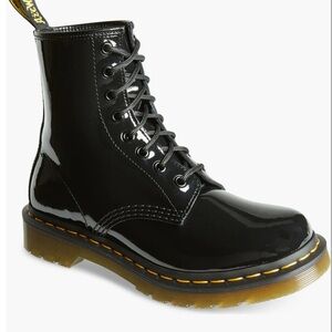 Dr. Martens Black Patent 8‑Eye Combat Boot